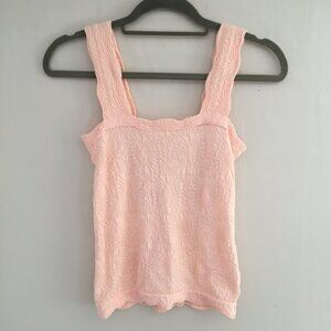 Light Pink/Coral Textured Fairy Delicate Camisole Stretchy Tank Top Size Medium